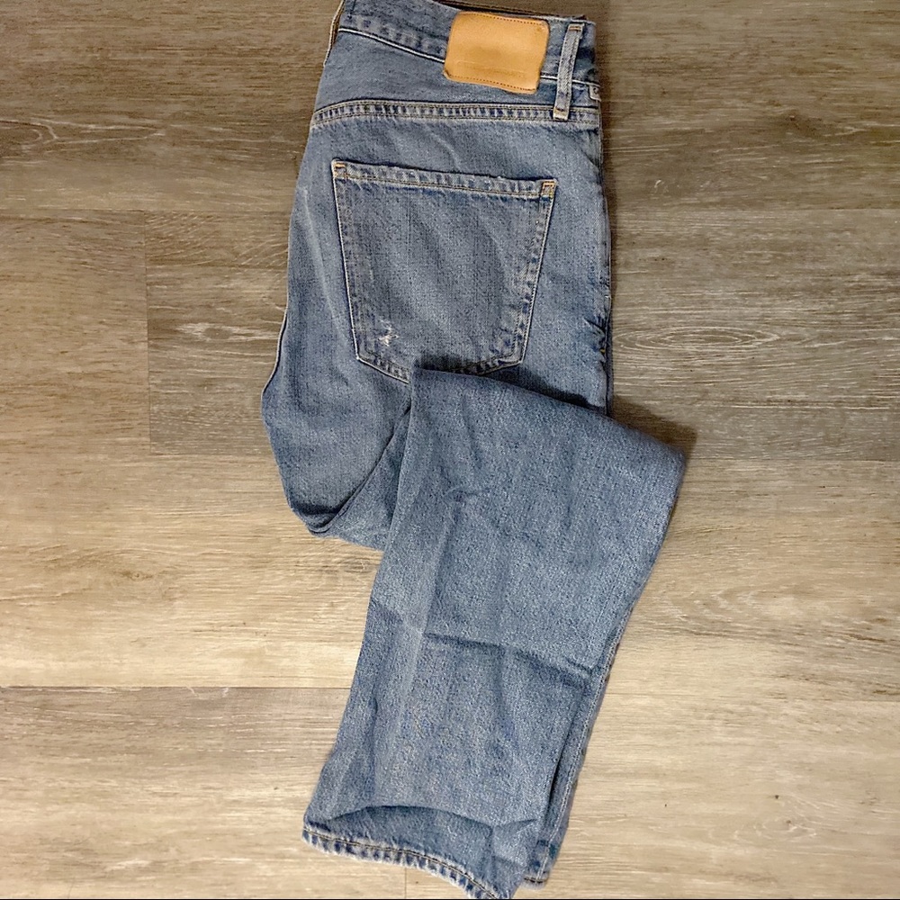 Citizens of Humanity Emery High Waist Crop Straight Leg Jeans in Old Blue